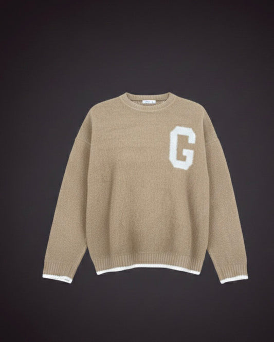 Beige Knitted Sweater – Signature G